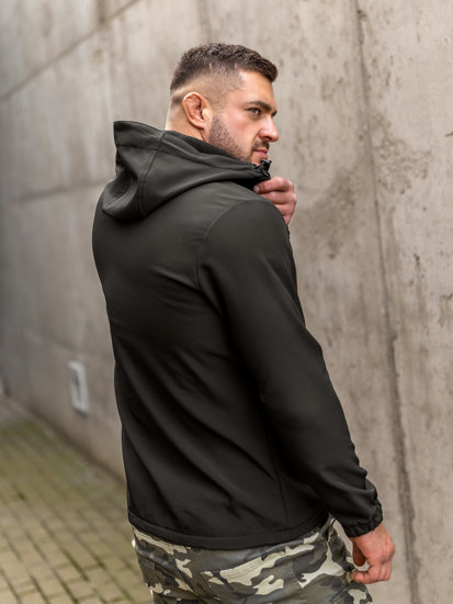 Chaqueta softshell de entretiempo para hombre negro Bolf HH017A