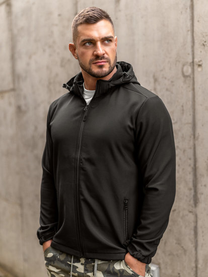 Chaqueta softshell de entretiempo para hombre negro Bolf HH017A