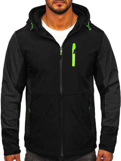 Chaqueta softshell de entretiempo para hombre negro Bolf HSS039