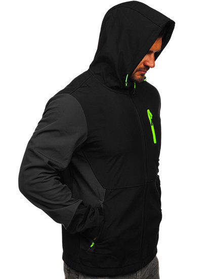 Chaqueta softshell de entretiempo para hombre negro Bolf HSS039