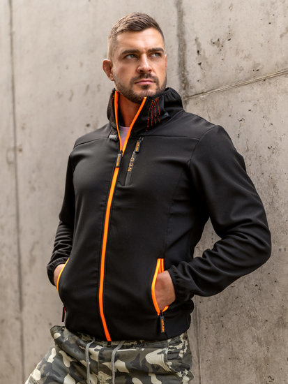 Chaqueta softshell de entretiempo para hombre negro Bolf KS2185A