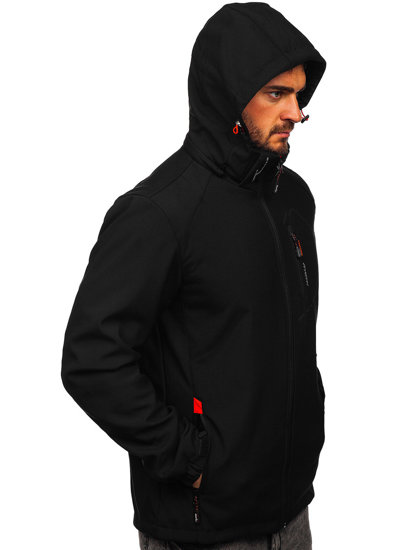 Chaqueta softshell de entretiempo para hombre negro y naranja Bolf WX088A