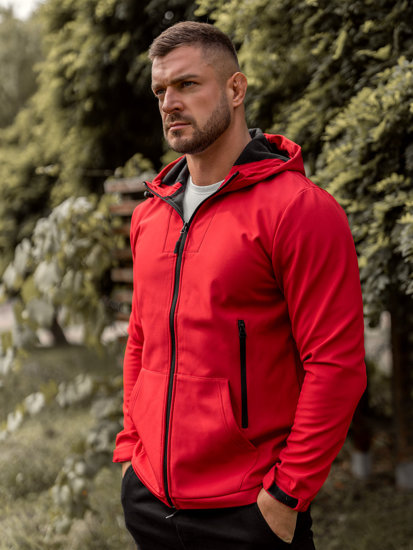 Chaqueta softshell de entretiempo para hombre rojo Bolf HM187