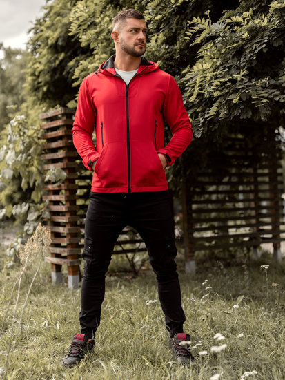 Chaqueta softshell de entretiempo para hombre rojo Bolf HM187