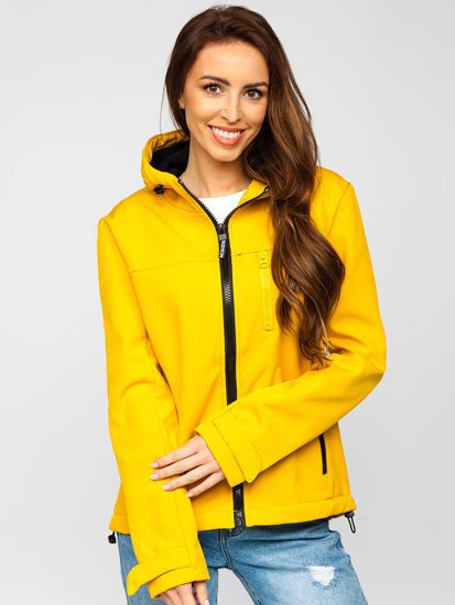 Chaqueta softshell de entretiempo para mujer color amarillo Denley KSW6007