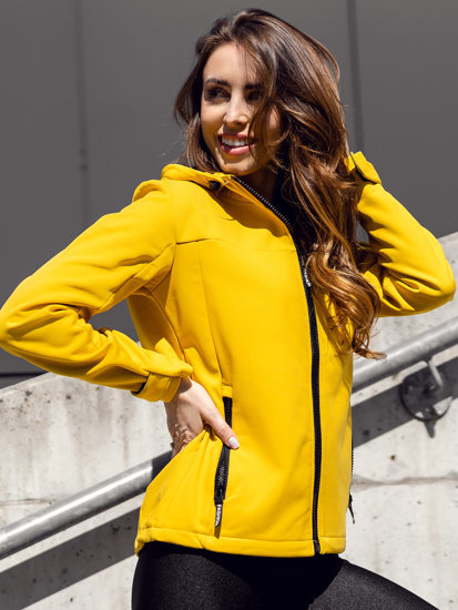 Chaqueta softshell de entretiempo para mujer color amarillo Denley KSW6007