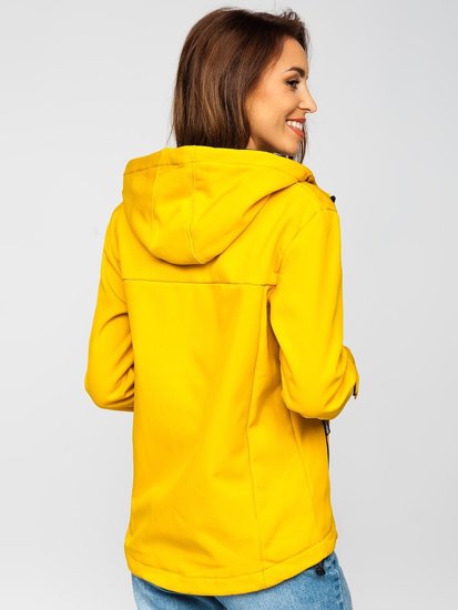 Chaqueta softshell de entretiempo para mujer color amarillo Denley KSW6007