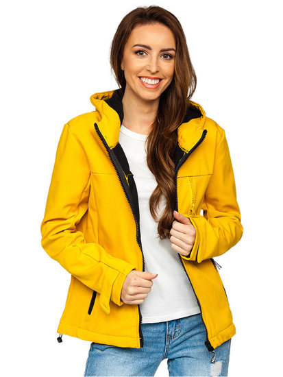 Chaqueta softshell de entretiempo para mujer color amarillo Denley KSW6007