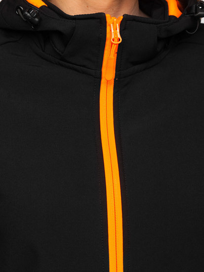 Chaqueta softshell de entretiempo para mujer color negro y naranja Bolf HH018