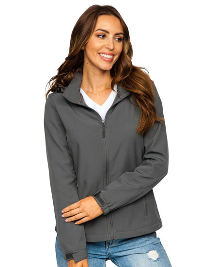 Chaqueta softshell de entretiempo para mujer gris oscuro Bolf HH018