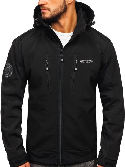 Chaqueta softshell para hombre negro Bolf P195