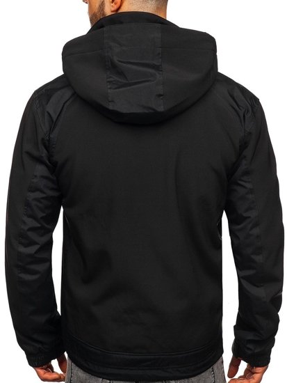 Chaqueta softshell para hombre negro Bolf P195