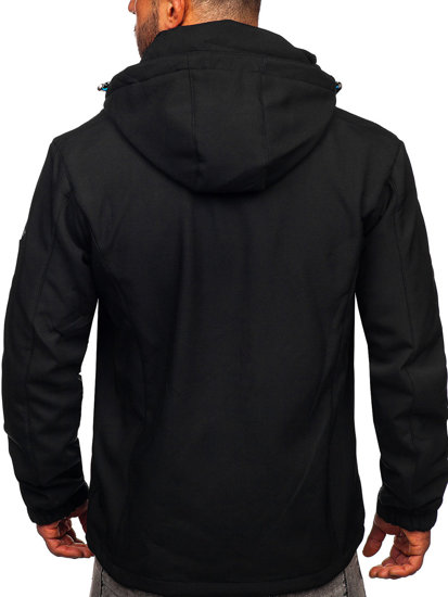 Chaqueta softshell para hombre negro y azul Bolf WX061