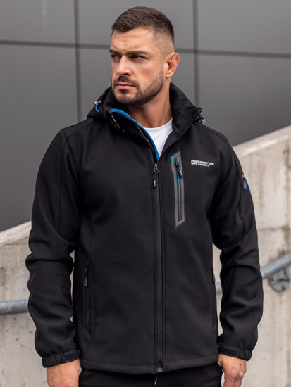 Chaqueta softshell para hombre negro y azul Bolf WX061A