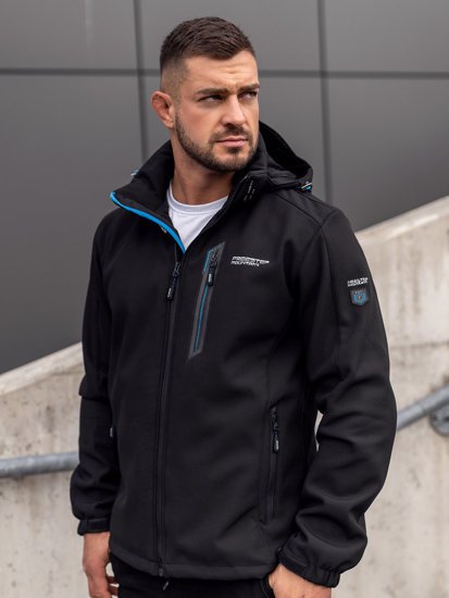 Chaqueta softshell para hombre negro y azul Bolf WX061A