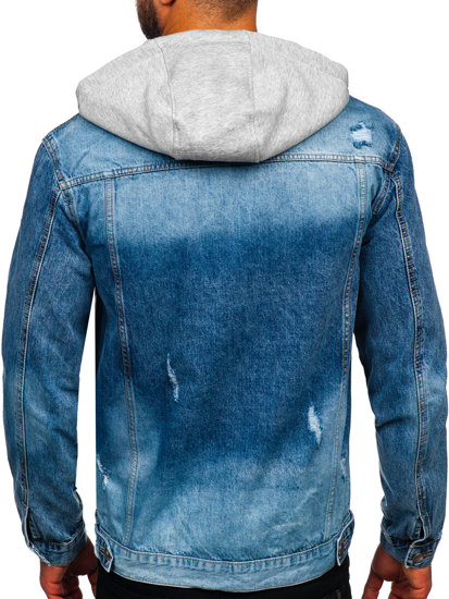 Chaqueta vaquera azul para hombre con capucha Bolf MJ505B