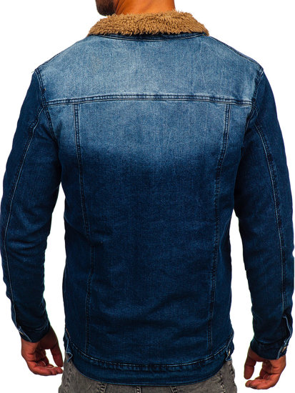 Chaqueta vaquera forrada para hombre azul oscuro Bolf MJ520BS