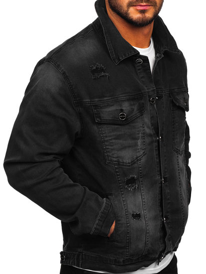 Chaqueta vaquera para hombre negra Bolf MJ506N