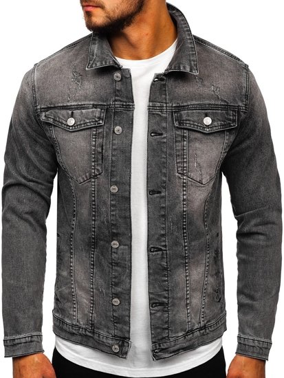 Chaqueta vaquera para hombre negro Bolf AK586