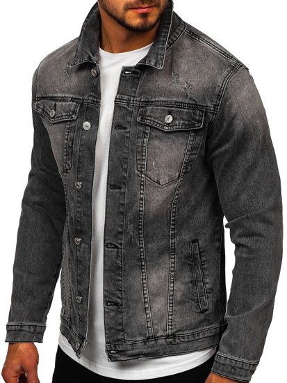 Chaqueta vaquera para hombre negro Bolf AK586