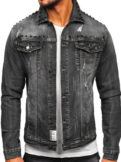 Chaqueta vaquera para hombre negro Bolf MJ504N