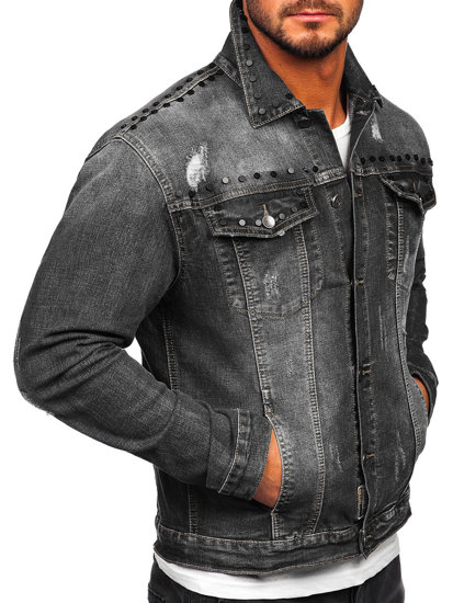 Chaqueta vaquera para hombre negro Bolf MJ504N