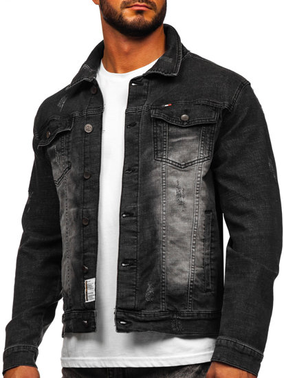 Chaqueta vaquera para hombre negro Bolf MJ525N