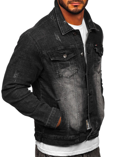 Chaqueta vaquera para hombre negro Bolf MJ525N