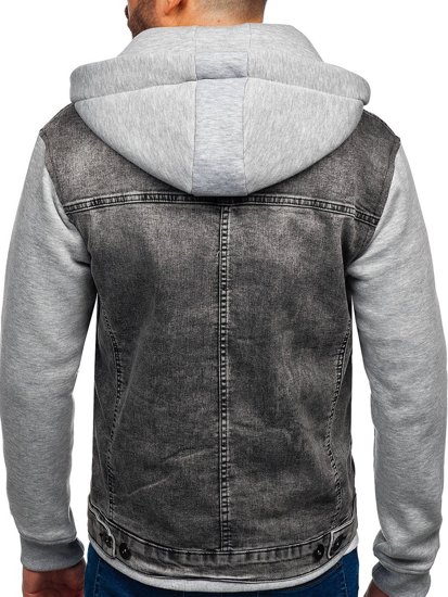 Chaqueta vequera para hombre con capucha color gris Bolf 10350