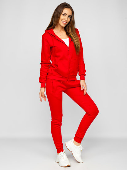 Conjunto de chándal de dos piezas para mujer rojo Bolf 0003