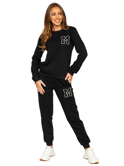 Conjunto deportivo de dos piezas para mujer negro Bolf VE22