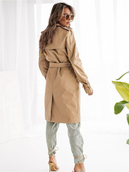 Gabardina trench abrigo para mujer beige Bolf DF7901