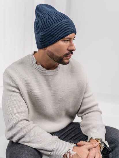 Gorro de invierno para hombre azul oscuro Bolf 387070