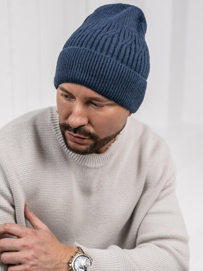 Gorro de invierno para hombre azul oscuro Bolf 387070