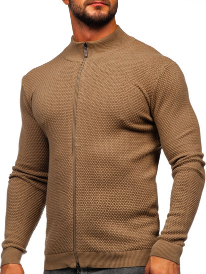 Jersey abierto de algodón para hombre camel Bolf W6-18089