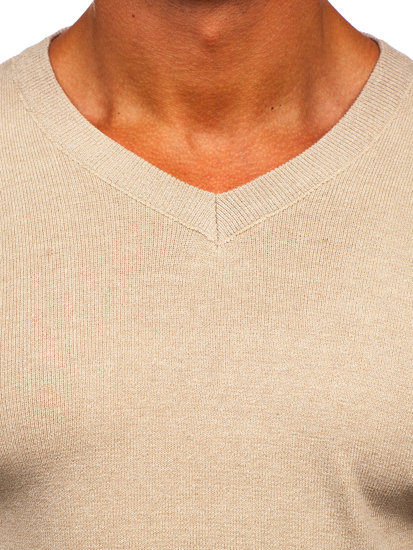 Jersey básico con escote de pico para hombre beige Bolf S8530