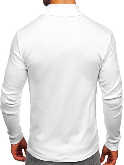 Jersey básico de cuello alto algodón para hombre blanco Bolf 535