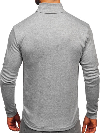 Jersey básico de cuello alto algodón para hombre gris Bolf 535