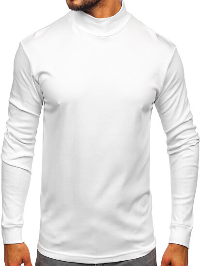 Jersey básico de cuello medio algodón para hombre blanco Bolf 534