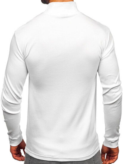 Jersey básico de cuello medio algodón para hombre blanco Bolf 534