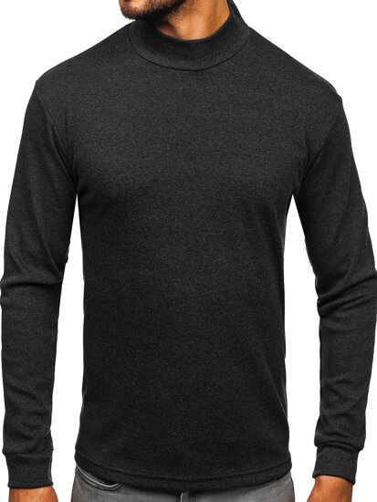 Jersey básico de cuello medio algodón para hombre grafito Bolf 534