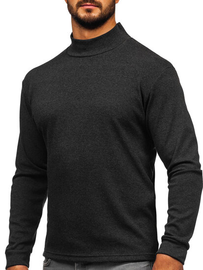 Jersey básico de cuello medio algodón para hombre grafito Bolf 534