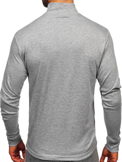 Jersey básico de cuello medio algodón para hombre gris Bolf 534