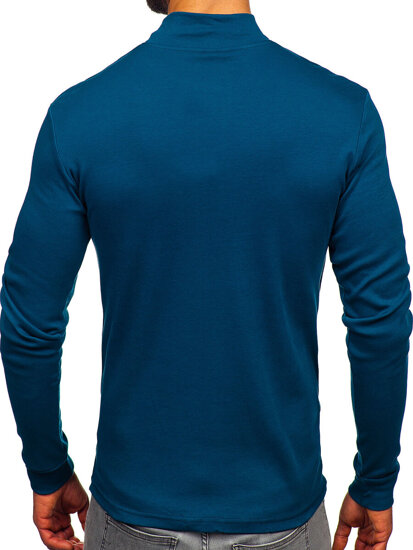 Jersey básico de cuello medio algodón para hombre indigo Bolf 534