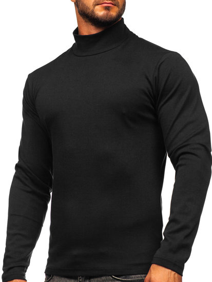 Jersey básico de cuello medio para hombre negro Bolf 145348