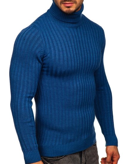 Jersey con cuello alto para hombre color azul Bolf 4602