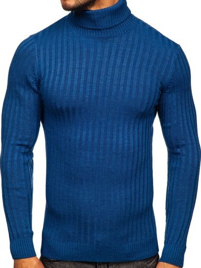 Jersey con cuello alto para hombre color azul Bolf 4602