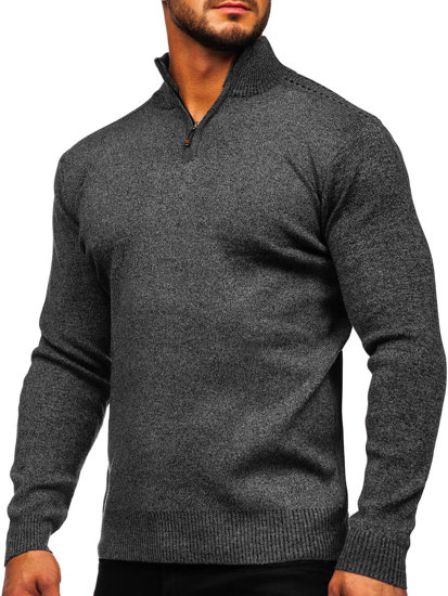 Jersey con cuello alto para hombre color negro Bolf S8279