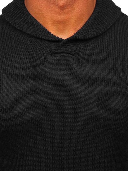 Jersey con cuello alto para hombre negro Bolf MM6018