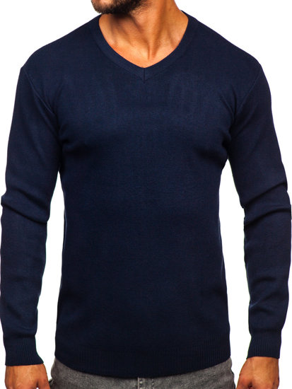 Jersey con escote de pico básico para hombre azul oscuro Bolf S8533